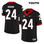 Youth Georgia Bulldogs NCAA #24 Prather Hudson Nike Stitched Black Legend Authentic College Football Jersey DGO3554DD